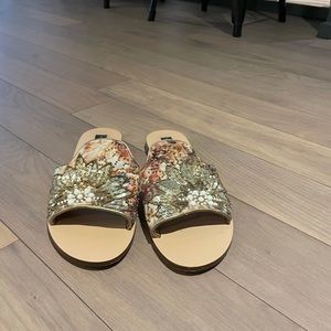 Steve Madden slip on slide sandals, size 8